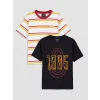 LCW Kids Siyah Galatasaray Baskılı Erkek Çocuk Tişört 2li