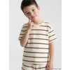 LCW Kids Kahverengi Çizgili Erkek Çocuk Şortlu Takım