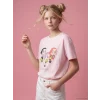 LCW Kids Pembe K-pop Demon Hunters Baskılı Kız Çocuk Tişört