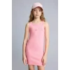 Defacto E5806A8PN657 Pembe Kolsuz Fitilli Pembe Elbise Kız Çocuk
