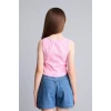 Defacto H7261A8PN666 Pembe Barbie Bisiklet Yaka Atlet Kız Çocuk