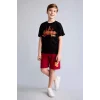 Defacto H7790A8BK81 Siyah Galatasaray New Regular Fıt Bisiklet Yaka Kısa Kollu Siyah Tişört Erkek Çocuk