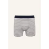 Defacto H4415AXNV135 Lacivert Regular Fıt Çizgili 3lü Boxer Set