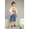 Defacto G9919A5ER98 Ekru %100 Pamuk Kaykay Baskılı Tişört Erkek Bebek