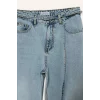 Defacto F9582AXNM39 Mavi %100 Pamuk Straıght Wıde Yüksek Bel Jean Pantolon