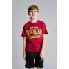 Defacto H7340A8RD119 Kırmızı Galatasaray Kısa Kollu Pijama Üstü Şort Pijama Alt 2li Pijama Takımı Erkek Çocuk