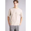 Defacto G5574AXBG766 Bej %100 Pamuk Boxy Fit Sırt Baskılı Tişört