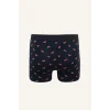 Defacto H4490AXNV135 Lacivert Regular Fıt Baskılı 3lü Boxer