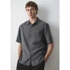 Mavi 0211517-80955 Kısa Kollu Antrasit (TENCEL™) Modal Karışımlı Gömlek