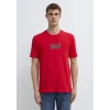 Mavi 0613186-70467 Mavi Logo Baskılı Kırmızı Tişört