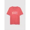 Mavi 6610484-71102 Mavi Logo Baskılı Kırmızı Tişört