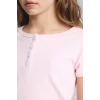 Defacto G1134A8PN343 Pembe Düğmeli Tişört Kız Çocuk