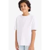 Defacto G6486A8WT34 Beyaz %100 Pamuk Oversize Kalın Kumaş Tişört Erkek Çocuk