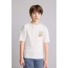 Defacto H3509A8GR503 Gri Toy Story Sırt Baskılı Oversıze Bisiklet Yaka Kısa Kollu Tişört Erkek Çocuk