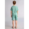 Defacto G8829A8GN1095 Yeşil %100 Pamuk Regular Fıt Baskılı 2li Pijama Takımı Erkek Çocuk