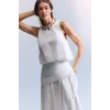 Defacto H2648AXWT32 Beyaz Afra x Defacto Balloon Fıt  Poplin Kolsuz Bluz