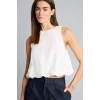 Defacto H2648AXWT32 Beyaz Afra x Defacto Balloon Fıt  Poplin Kolsuz Bluz