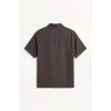 Defacto E2530AXBN339 Kahve Regular Fıt Tencel Kısa Kollu Gömlek
