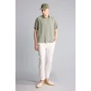 Defacto E2530AXKH422 Haki Regular Fıt Tencel Kısa Kollu Gömlek