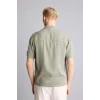 Defacto E2530AXKH422 Haki Regular Fıt Tencel Kısa Kollu Gömlek