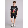 Defacto H2897A8BK81 Siyah NBA Mıamı Heat New Regular Fıt V Yaka Mesh Forma Kumaş Kısa Kollu Tişört Erkek Çocuk