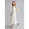 Defacto H4575AXWT32 Beyaz Fıtted Halter Yaka Poplin Kolsuz Midi Elbise