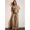 Defacto H3879AXBG801 Bej Wıde Leg Krep Pantolon