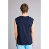 Defacto C7205AXNV256 Lacivert %100 Pamuk Boxy Fit Bisiklet Yaka Basic Atlet