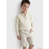 LCW Kids Turuncu Hakim Yaka Çizgili Erkek Çocuk Gömlek