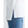 LCW EVERYDAY Beyaz Bisiklet Yaka Baskılı Kadın Tişört