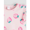 LCW Kids Pembe Kiraz Desenli Kız Çocuk Penye Elbise