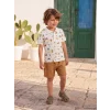 LCW baby Ekru Hayvan Desenli Erkek Çocuk Şortlu Takım