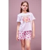 Defacto H8359A8PN256 Pembe %100 Pamuk Regular Fıt 2li Pijama Takımı Kız Çocuk