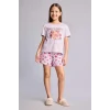 Defacto H8359A8PN256 Pembe %100 Pamuk Regular Fıt 2li Pijama Takımı Kız Çocuk