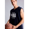 Defacto H3851AXNV253 Lacivert NBA Lisanslı Boxy Fıt Lacivert Atlet