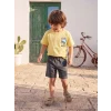 LCW Kids Sarı Baskılı Erkek Çocuk Şortlu Takım