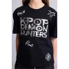 Defacto H7317A8BK81 Siyah Kpop - Demon Hunters Relax Fıt Bisiklet Yaka Kısa Kollu Tişört Kız Çocuk