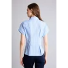 Defacto H7941AXBE552 Mavi Fıtted Çizgili Poplin Kısa Kollu Mavi Gömlek