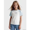 LCW Kids Ekru Yazı Baskılı Kız Çocuk Tişört