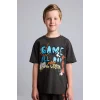 Defacto H5400A8AR220 Antrasit %100 Pamuk 2li Pijama Takımı Kısa Kollu Pijama Üstü Şort Pijama Altı Erkek Çocuk