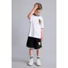 Defacto G9920A8WT36 Beyaz NBA Los Angales Lakers Lisanslı Mesh Forma Kumaş 2li Mor Beyaz Takım Erkek Çocuk