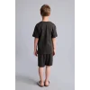 Defacto H5400A8AR220 Antrasit %100 Pamuk 2li Pijama Takımı Kısa Kollu Pijama Üstü Şort Pijama Altı Erkek Çocuk