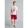 Defacto H7511A8WT34 Beyaz %100 Pamuk Galatasaray Kısa Kollu Pijama Üst Şort Pijama Alt 2li Pijama Takımı Erkek Çocuk