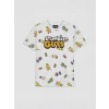 LCW Kids Beyaz Stumble Guys Baskılı Erkek Çocuk Şortlu Pijama Takımı
