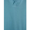 LCW Kids İndigo Polo Yaka Şerit Detaylı Erkek Çocuk Tişört