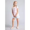 Defacto H8491A8PN645 Pembe %100 Pamuk Dısney Lılo & Stıtch Relax Fıt Şort Tişört 2li Pijama Takımı Kız Çocuk