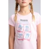 Defacto H8491A8PN645 Pembe %100 Pamuk Dısney Lılo & Stıtch Relax Fıt Şort Tişört 2li Pijama Takımı Kız Çocuk