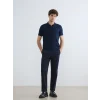 LCWAIKIKI Classic Lacivert Polo Yaka Dokulu Erkek Tişört