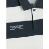 XSIDE Lacivert Polo Yaka Çizgili Penye Erkek Tişört