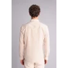 Defacto G7410AXER235 Ekru Modern Fıt Çizgili Twill Uzun Kollu Gömlek